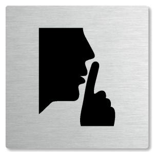 Ticho prosím, 148x148mm, stříbrná, Nevada